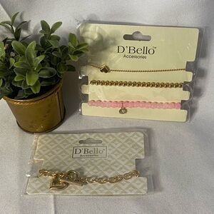 Gold and Pink Bracelet Set